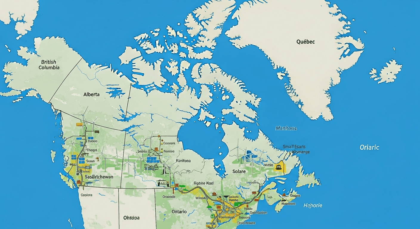 Map of Canada with highlighted provinces